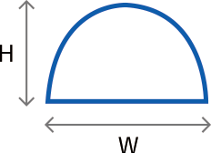 中空半円パッキン　寸法図